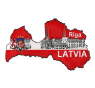 Latvijas formas magnēts ar Rīgas pili
